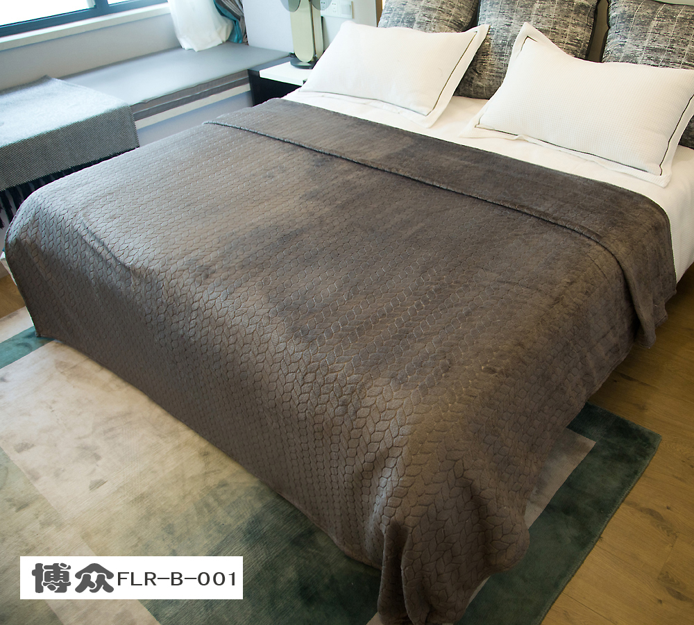 法兰绒压花树叶