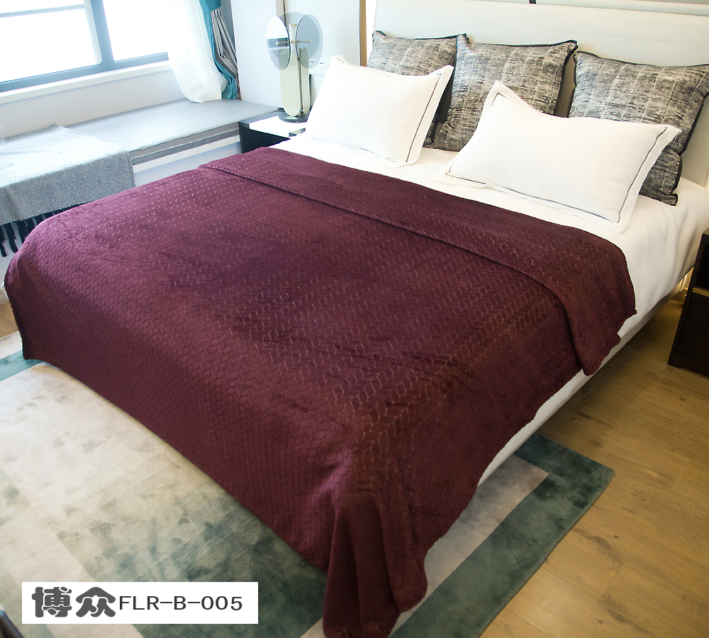 法兰绒压花树叶